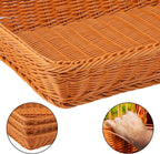 5 Pack 16 Inch Brown Wicker Bread Basket, Handmade Woven Organizer, Rectangular Fruit Baskets, Snack Basket Food Serving Baskets for Dining Table, Candies, Crackers, Fruit, Vegetables