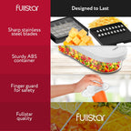 Fullstar Mandoline Slicer for Kitchen - Vegetable Chopper, Onion Potato Food Veggie Fruit Slicer and Cutter with Container, Kitchen Gadgets & Accessories, Home Essentials (6-in-1, Full White)