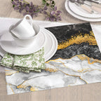 Black Gold Marble Dish Drying Mat for Kitchen Counter Gold and Black Grey Dish Drainer Rack Mats 16x18 Inches Absorbent Reversible Cute Drying Pad