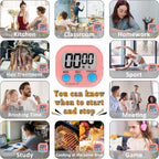 ZILLEN 6 Pack Kitchen Timers for Cooking Digital Classroom Timers for Kids Teachers Blue Pink Purple