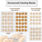 15.8”×9.8” Cooling Rack, 3P Stainless Steel Baking Rack, Oven Safe Cooling Racks for Cooking and Baking, Silver Roasting Rack & Wire Rack & Cookie Cooling Rack for Roasting, Grilling, Drying