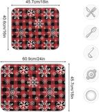 Snowflake Buffalo Plaid Dish Drying Mat for Kitchen Counter Christmas Absorbent Microfiber Drying Pad, Lager 18x24 in, Reversible Drainer Mats