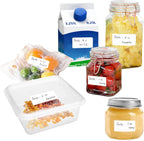 500 Removable Blank Food Labels, Water/Oil/Tear Resistant with Perforation Line for Freezer Food Containers Jars Pantry Organization (Each Measures 1” x 2”)