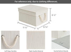 StorageWorks Storage Bins with Lids, Decorative Storage Boxes with Lid and Soft Rope Handles, Foldable Storage Baskets for Closet, Shelves, Stackable, Mixing of Beige, White & Ivory, Medium, 3-Pack