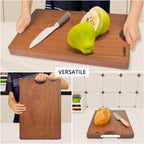 Real Solid Wood Cutting Board- Single Piece Wooden Cutting Board No Splicing&Glue, Sapele Wood Cutting Boards Of 15 * 11 * 1 in Heavy Duty