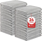 Orighty 24 Pcs Multipurpose Wire Dishwashing Rag, Non-Scratch Wire Dish Cleaning Cloths for Wet and Dry, Reusable Steel Scrubber for Kitchen, Powerful Dishcloth Rag for Cookware, Dish, Stove-7"x8"