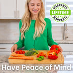 Greener Chef 20 Inch Bamboo Cutting Board Featuring Super-Sized Glue-Free Surface™ – Heavy Duty Butcher Block for Safe Meal Prep, Chopping & Carving with Lifetime Replacements