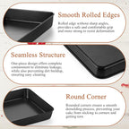 LIANYU 12⅓ x 9¾ x 2 Inch Cake Pan Set of 2, Rectangle Non-stick Baking Pan, Stainless Steel Bakeware for Lasagna Brownies Casseroles, Healthy & Easy Release