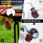 BBQ Gloves, 1472°F Extreme Heat Resistant Grill Gloves, Non-Slip Food Grade Silicone Oven Mitts Gloves for Kitchen, Cooking, Barbecue, Baking, Smoker Red (11inch)