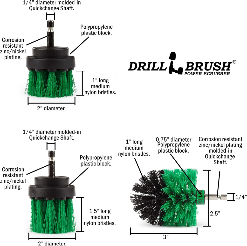 Cleaning Supplies - Kitchen Accessories - The Ultimate Kitchen Drill Brush Attachment Kit - Crock Pot - Cast Iron Skillet - Countertops - Cooktop - Oven - Sink - Backsplash - Trash Can – Flooring