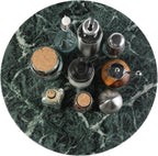 Marble Lazy Susan, 16 in Turntable Organizer for Cabinet Pantry Kitchen Countertop Fridge Bathroom Makeup Vanity Countertop, Detachable Organizer (Indian Green)