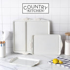 Country Kitchen Nonstick Stackable Bakeware Set - Heavy Duty, Durable, Easy Release Baking Set, Cream, 4 Pcs
