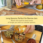 Simply Gourmet Measuring Cups and Spoons Set of 12 – Stainless Steel Kitchen Gadgets – Stackable Design with Long Handle Spoons – Fits in Jars – Cooking & Baking Measuring Set for Dry & Liquid