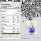 Dazzjoy Silver Pearl Sugar Candy Sprinkles, Edible Pearl Mix Size, 4.58oz, Cake Decoration & Cake Toppers, Baking Cake Decorations, Wedding Party Valentines Easter Supplies