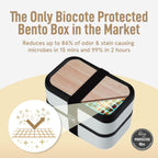Double Premium Bento Box Adult, 67 fl oz BPA-Free - Cream Stackable Lunch Box with Leak-Proof Lids & Dividers, Perfect for Meal Prep, Lunches & Portion Control