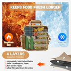 QT&QY Tactical Lunch Box for Men Expandable 18L Heavy Duty Military Insulated Cooler Bag, Leakproof Thermal Lunch Bag for Work Camping Outdoor Picnic Pail Adult Meal MOLLE Webbing Khaki