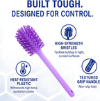 SPARTA Large Water Bottle Brush Ideal for Wide-Mouth Jars, Bottles and Tumblers, Dishwashing Tool with Handle for Home and Commercial Kitchens, Plastic, 12 Inches, Purple, (Pack of 6)