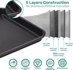 Baker's Secret Baking Sheet Pan Set, 3x Cookie Sheets for Oven, Diamond Texture Premium Air Flow Circulation, Set of 3 Baking Trays, Extra Thick 0.6mm with Diamond Base PFOA, PFOS, PTFE and PFAS free