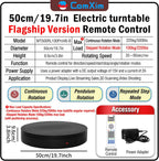 19.7In Remote Large Motorized electric turntable Rotating platform Photography Turntable Motorized lazy susan Base giratoria para for Photography,3D Scanner,Heavy duty display(Load Range:220~500lbs)
