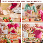 TeamFar Pizza Pan, 12 inch Pizza Pan Set Round Pizza Oven Baking Pans Tray Stainless Steel for Home Restaurant Party, Healthy & Heavy Duty, Dishwasher Safe & Easy Clean - Set of 4