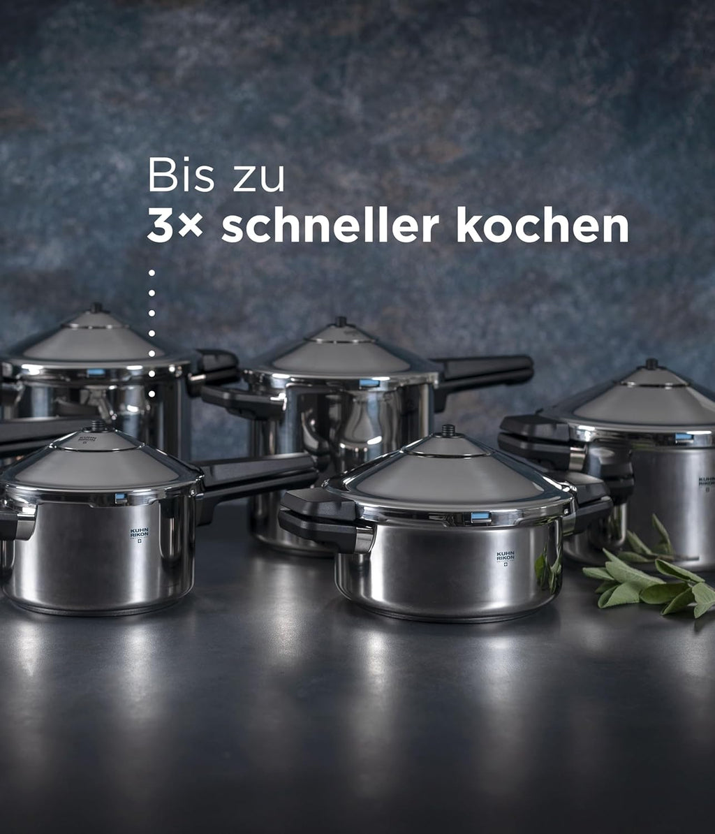 Kuhn Rikon Duromatic Stainless-Steel Saucepan Pressure Cooker - 3.7-Qt