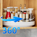Ovicar Lazy Susan Cabinet Organizer - 13 inch Metal Turntable Lazy Susan for Kitchen Spice Rack Pantry Cupboard Bathroom Countertop Refrigerator Table Storage, White
