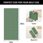Homaxy 100% Cotton Terry Kitchen Towels(Grass Green, 13 x 28 inches), Checkered Designed, Soft and Super Absorbent Dish Towels, 4 Pack