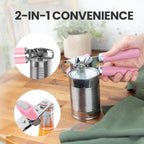Zulay Kitchen Heavy Duty Stainless Steel Can Opener Manual with Bottle Opener - Rust Proof Manual Can Opener With Turn Knob & Soft Grip Handles