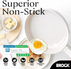 THE ROCK SOHO 9.5-Inch Ceramic Non Stick Frying Pan – Nothing Sticks, Never Warps, Lasts Longer, Non Toxic Skillet with Heat-Resistant Handle, PTFE PFOA & PFAS Free, Oven & Dishwasher Safe, Cream