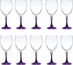 DISCOUNT PROMOS Nuance Wine Glasses by ARC 10.5 oz. Set of 10, Bulk Pack - Restaurant Glassware, Perfect for Red Wine, White Wine, Cocktails - Purple
