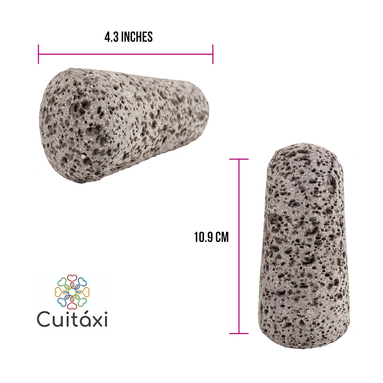 Temolote/Pestle Replacement Single Head - The Original Molcajete Mexicano Bowl Handmade of Authentic Lava Rock - Molcajete de Piedra volcanica - Mexican Volcanic Mortar Pestle Authentic Lava Rock