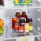 LAMU 4 Pack 10.6in Lazy Susan Organizer, Clear Lazy Susan Turntable for Cabinet, Refrigerator, Table Top, Kitchen, Bathroom, Pantry Organizers and Storage