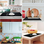 Gartful Silicone Mats for Kitchen Counter, Thicker 0.06", 25 x 17 inches Multipurpose Table Mat, Silicone Pad Desk Work Mat, Nonstick Nonskid Heat-Resistant Pad, Placemat, Black, 2PCS