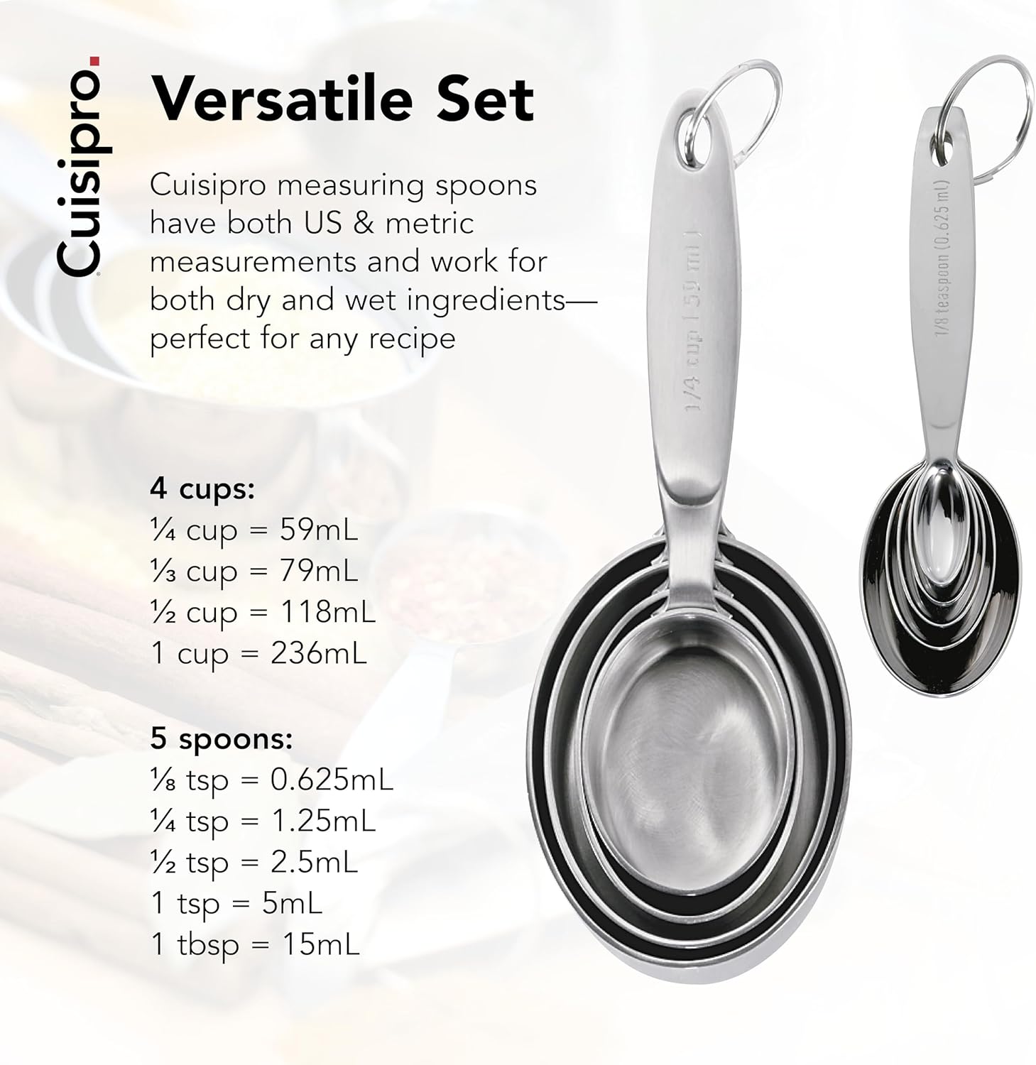 CUISIPRO Measuring Cup & Spoon Set SS