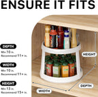 Simple Houseware 2-Tier Lazy Susan Spice Organizer, 10-Inch Diameter, Oak