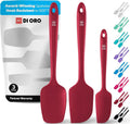 di Oro Living Silicone Spatula Set - 3-piece 600F Heat-Resistant Baking Spoon & Spatulas - Ergonomic Easy-to-Clean Seamless One-Piece Design - Pro Grade Non-stick Rubber with Stainless Steel S-Core Technology! (Red)