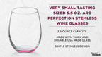 DISCOUNT PROMOS Stemless Wine Glasses by ARC 5.5 oz. Set of 12, Bulk Pack - Perfect for Hotel, Bar, Restaurant or Lounge - Pink