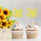 Gyufise 24 Pack 16th Birthday Cupcake Toppers Glitter Sixteen Happy Sweet 16 Cupcake Picks Cheers to 16 Years Old Cupcake Decorations for 16th Birthday Anniversary Party Supplies Multi Gold