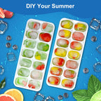 Ice Cube Tray, Ice Cube Trays for Freezer 6 Pack with Lid and Bin, Ice Tray Easy-Release, Ice Trays for Freezer Stackable, Silicone Ice Cube Tray for Drinks, Coffee - BPA-Free and Odor-Free