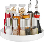 Ovicar Lazy Susan Cabinet Organizer - 11 inch Metal Turntable Lazy Susan for Kitchen Spice Rack Pantry Cupboard Bathroom Countertop Refrigerator Table Storage, White