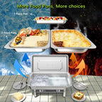 sifer 9Qt 2Pack [Multi-Size] Chafing Dish for Buffet | 80% Faster Screwless Assembly & Stackable Design for Wedding/Home/Christmas Buffets