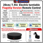 7.9In Remote Motorized Electric Turntable Rotating Display Stand Spinning Rotating Platform 360 Photography Turntable lazy susan base giratoria para for Photography,Display (Load Range:40~100lbs)