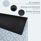 SUEH DESIGN Dish Drying Mat, Absorbent Coffee Mat 23.6 x 15.7 in Quick Dry Kitchen Drying Dish Drain Mat for Kitchen Counter Coffee Bar, Blue