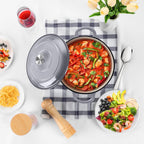 P&P CHEF 5QT Enameled Dutch Oven, Cast Iron Dutch Oven Pot with Lid for Bread Baking, Enameled Casserole Pot for Roasting Braising Stewing Frying Simmering, Various Stoves & Easy Clean, Grey