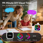 Yunbaoit Digital Visual Timer for Kids, Rechargeable 99-Minute Silent Countdown Timer with 19 Ringtones, 9 Optional DIY Color Petal Display, Time Management Tool with Pause Function (3 Dolls)