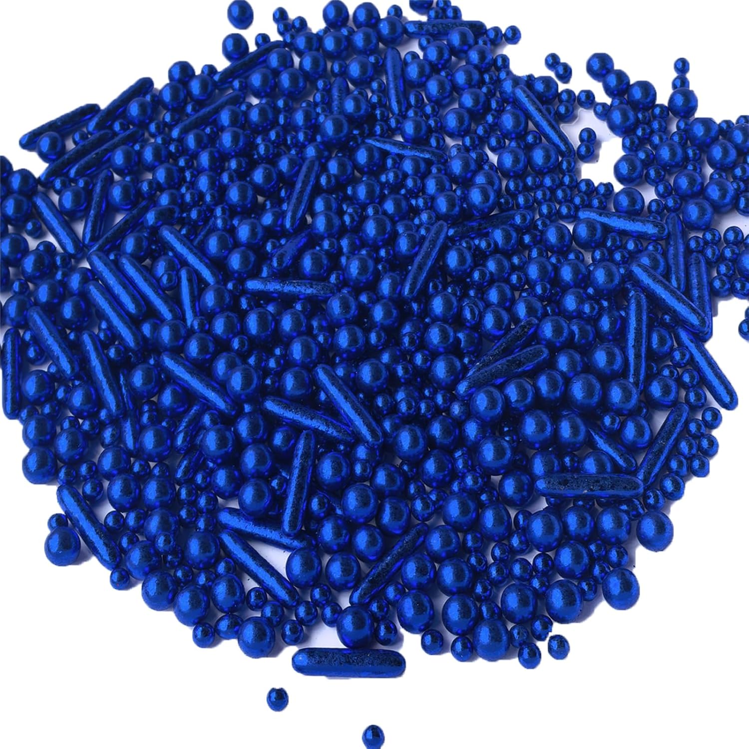 Sprinkles Blue Pearl Sugar Candy Mix Size Baking Cake Decorations Cupcake Toppers Celebrations Shaker Jar Wedding Shower Party (120g/4.2oz）