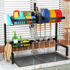 SNSLXH 2-Tier Over The Sink Dish Drying Rack, Kitchen Large Dish Drying Rack Over The Sink, Suitable for Most Sinks, Effective Dish Drying, Kitchen Drying Rack（24.8"-35.4"）