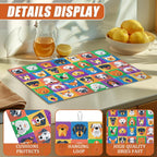 Cute Dogs Dish Drying Mat for Kitchen Counter Microfiber Absorbent Dish Kitchen Drying Mat Draining Reusable Washable for Dishes/Utensils/Counterto
