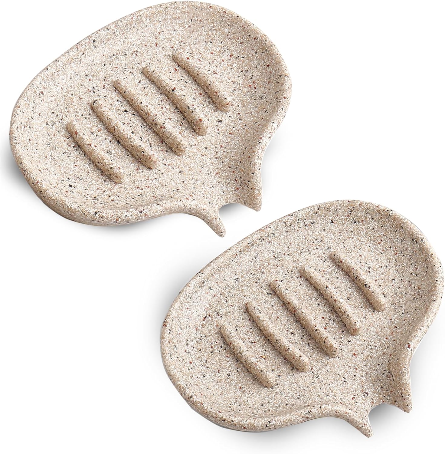 2 Pcs Soap Dish with Drain- Self Draining Bar Soap Holder for Shower, Large Resin Soap Savers Soap Tray Sponge Holder for Kitchen, Bathroom, Bathtub Sink, Linen