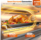 Nuwave Bravo Pro Convection Air Fryer Toaster Oven Combo, 2025 New and Improved, 10-in-1, 50°-450°F Temp Controls, Quick & Even Crisp Technology, 21Qt Capacity, Black, PFAS Free